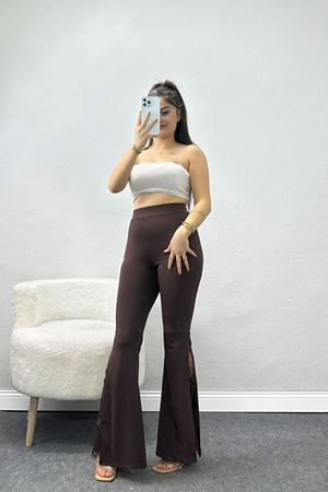 Tüllü İspanyol Paça Tayt Kahve - 50886.1905.