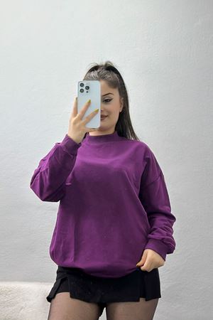 Yarım Balıkçı 2 İplik Sweat Mor - 19556.200.