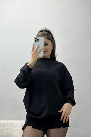 Yarım Balıkçı 2 İplik Sweat Siyah - 19556.200.