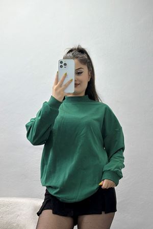 Yarım Balıkçı 2 İplik Sweat Zümrüt - 19556.200.