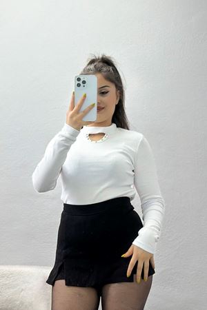 Dik Yaka Kaşkorse Body Beyaz - 70677.599.