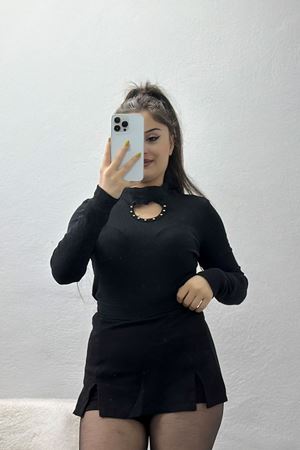 Dik Yaka Kaşkorse Body Siyah - 70677.599.