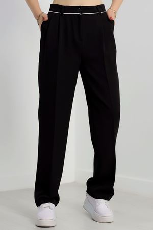 Şeritli Rahat Kalıp Pantolon Siyah - 9112.1920.