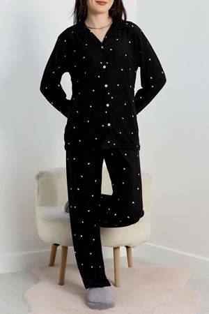 Düğmeli Süet Takım Siyahkalp - 450.1287.