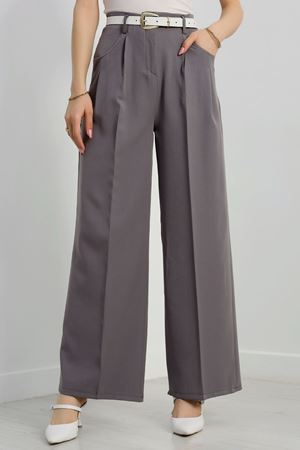 Cepten Pileli Palazzo Pantolon Gri - 90113.1397.