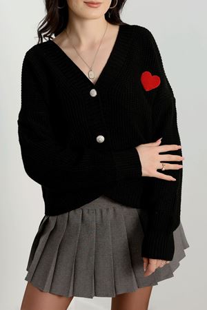 Nakışlı Crop Hırka Siyah - 440.1577.