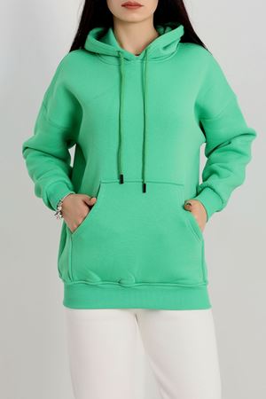 Kanguru Cepli Kapşonlu Sweat Açıkyeşil - 20960.1878.