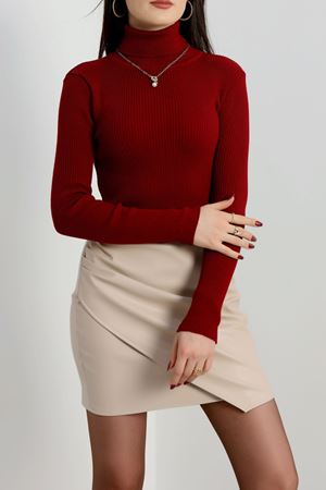 Balıkçı Yaka Triko Bordo - 4008.2043.