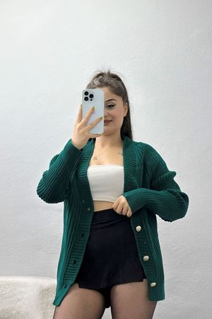 Düğmeli Triko Hırka Nefti - 4039.1577.