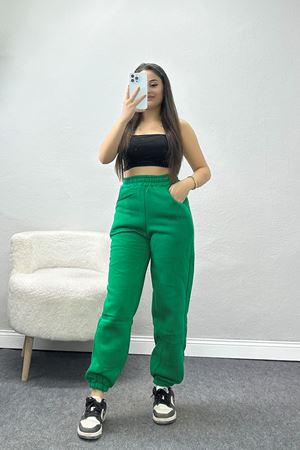 Paça Lastikli 3 İplik Eşofman Altı Yeşil - 20956.1878.