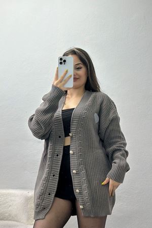 Ponponlu Hırka Füme - 382.1577.