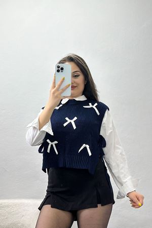 Fiyonk Detaylı Süveter Lacivert - 41960.2043.