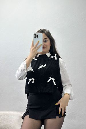 Fiyonk Detaylı Süveter Siyah - 41960.2043.