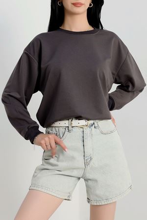 2 İp Bisiklet Yaka Sweat Antrasit - 20790.1878.