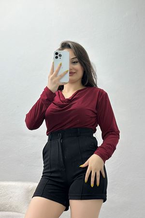 Degaje Yaka Sandy Bluz Bordo - 70688.1949.