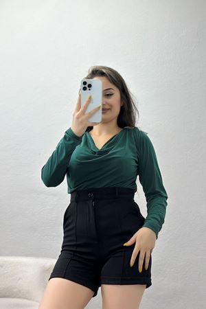 Degaje Yaka Sandy Bluz Zümrüt - 70688.1949.