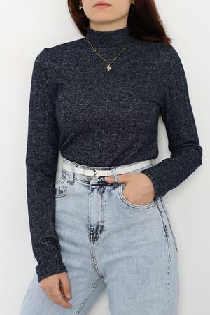 Dik Yaka Yumoş Body Lacivert - 50205.1723.
