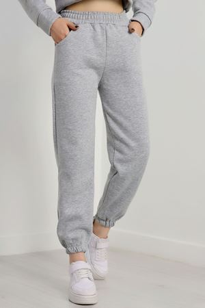 Paça Lastikli 3 İplik Eşofman Altı Gri - 20956.1878.