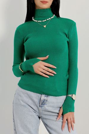 Yarım Balıkçı Yaka Triko Yeşil - 42030.2052.