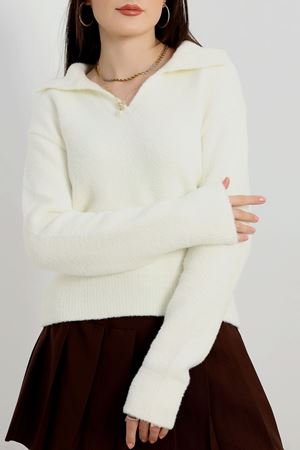 Polo Yaka Triko Krem - 2298.1765.