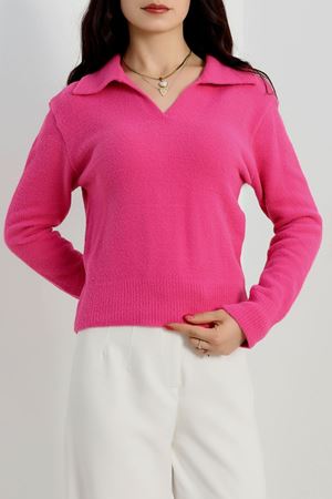 Polo Yaka Triko Fuşya - 2298.1765.
