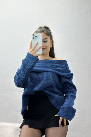 Madonna Yaka Triko İndigo - 2324.1765.