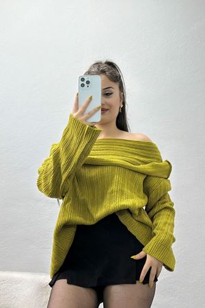 Madonna Yaka Triko Yağyeşili - 2324.1765.