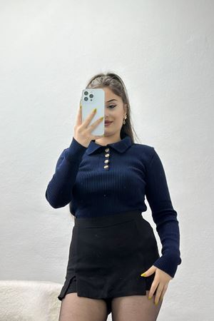 Düğmeli Polo Yaka Triko Laci - 4048.2043.