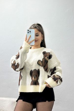 Baskılı Triko Bejkahve - 4079.2043.