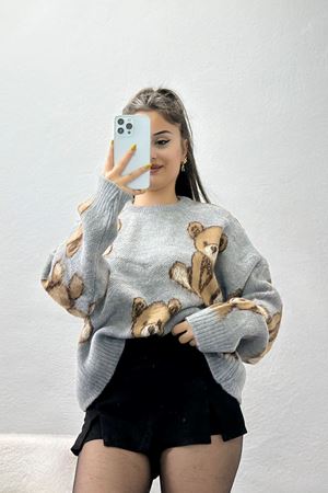 Baskılı Triko Gri - 4079.2043.