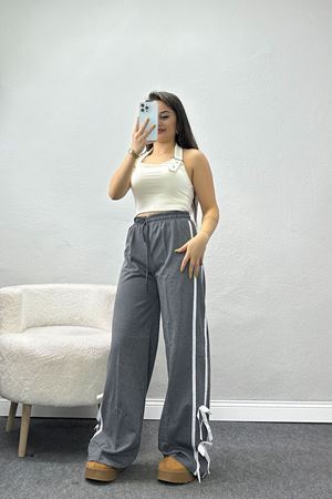 Özel Tasarım İki İplik Kurdeleli Eşofman  Antrasit - 70163.1857.