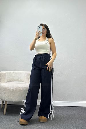 Özel Tasarım İki İplik Kurdeleli Eşofman  Lacivert - 70163.1857.