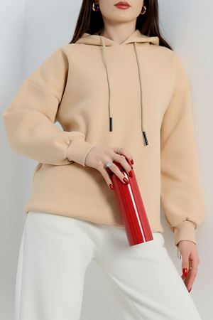 Kapşonlu Basic Sweat Bej - 20074.1878.
