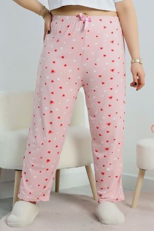 Kurdele Detaylı Milan Battal Pijama Altı Pudrakalp - 70706.1048.