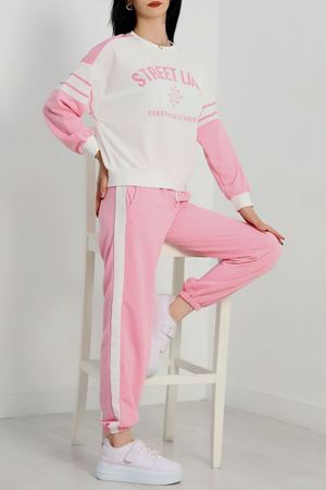 Baskılı 2 İplik Eşofman Takımı Pembe - 50736.1005.