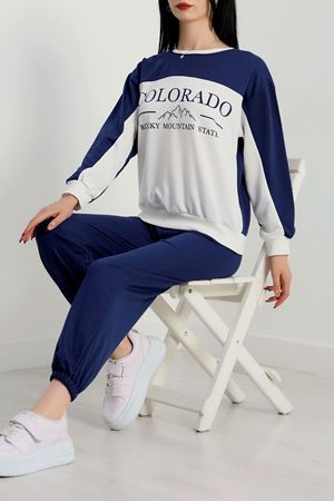 Baskılı 2 İplik Eşofman Takımı Lacivert - 50737.1005.