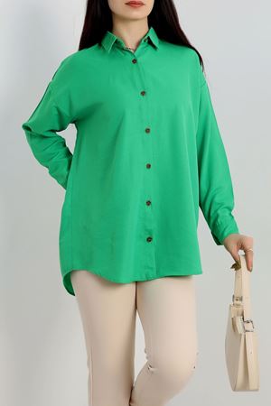 Oversize Düğmeli Gömlek Yeşil - 70764.701.