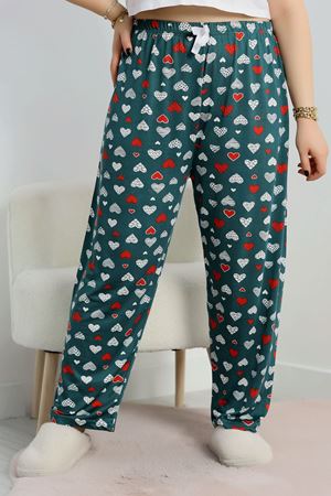 Kurdele Detaylı Milan Battal Pijama Altı Yeşil - 70706.1048.