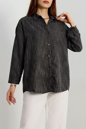 Desenli Oversize Gömlek Desenlisiyah - 70767.701.