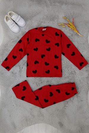 3-8 Yaş Alt Üst Aynı Çocuk Pijama Takımı Kırmızısiyah - 50724.1961.