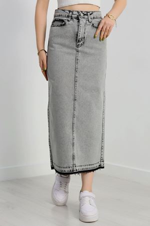 Arka Yırtmaçlı Kot Etek Grimelanj - 2535.1367.