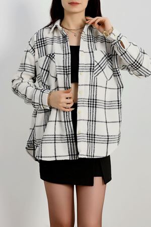 Oduncu Gömlek Beyazsiyah - 20947.1874.