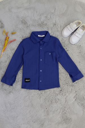 3-12 Yaş Gofre Çocuk Gömlek İndigo - 42260.1780.