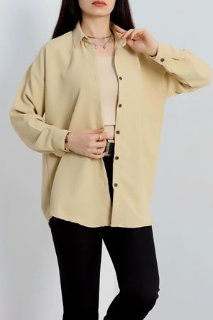 Oversize Gömlek Bej3 - 70745.701.