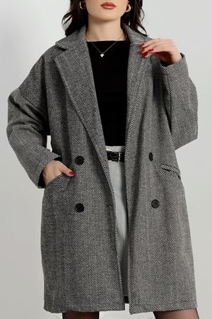 Oversize Astarlı Kaşe Kaban Antrasit - 31330.147.