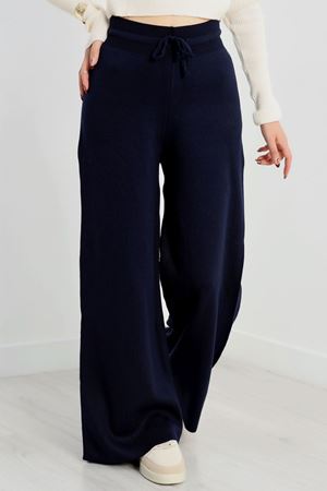 Bağcıklı Triko Pantolon Lacivert - 2251.1765.