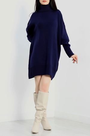 Akrilik Dik Yaka Triko Lacivert - 31068.1766.