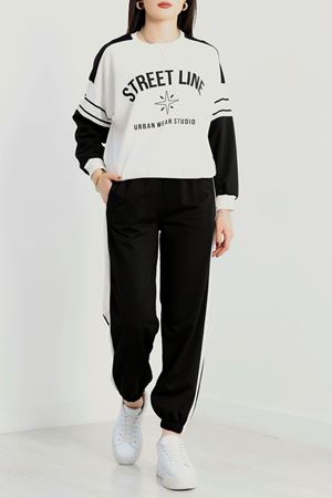 Baskılı 2 İplik Eşofman Takımı Siyah - 50736.1005.