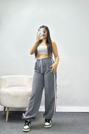 Kurdele Detaylı 2 İplik Eşofman Altı Füme - 50528.1857.