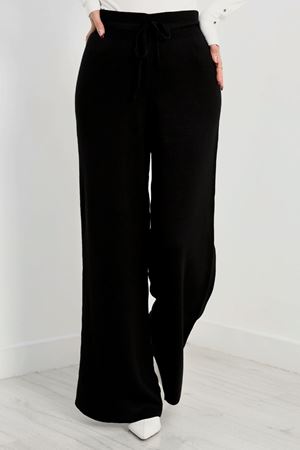 Bağcıklı Triko Pantolon Siyah - 2251.1765.